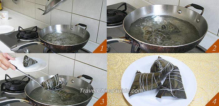 用盘子盛粽子